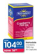Natrodale Cranberry 7500mg-30 Capsules