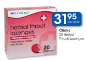 Clicks 20 Herbal Throat Lozenges-Per Pack