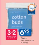 Clicks 100 Cotton Buds In A Bag-Per Pack