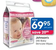 Johnson's 240 Baby Skincare Wipes-Per Pack