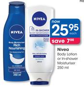 Nivea Body Lotion Or In-Shower Moisturiser-250ml Each