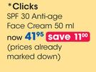 Clicks SPF 30 Anti-Age Face Cream-50ml