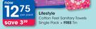Lifestyle Cotton Feel Sanitary Towels Single Pack+Free Tin