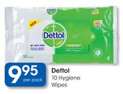 Dettol 10 Hygiene Wipes-Per Pack
