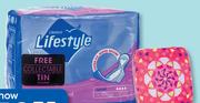 Lifestyle Cotton Feel Sanitary Towels Single Pack+Free Tin