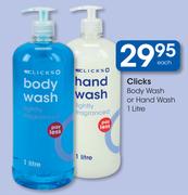 Clicks Body Wash Or Hand Wash-1ltr Each