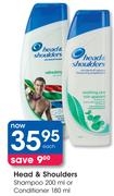 Head & Shoulders Shampoo 200ml Or Conditioner 180ml-Each