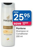 Pantene Shampoo Or Conditioner-200ml Each