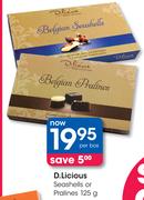 D.Licious Seashells Or Pralines-125g Per Box