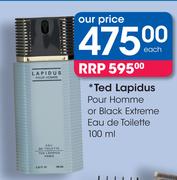 Ted Lapidus Pour Homme Or Black Extreme Eau De Toilette-100ml Each