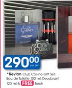 Revlon Club Casino Gift Set Eau De Toilette 100ML, Deodorant 120ML & Free Torch-Per Set