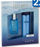 Coty East West Gift Set Cologne Spray 50ML & Free Deodorant 120ML-Per Set