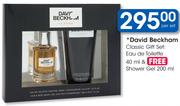 David Beckham Classic Gift Set Eau De Toilette 40ML & Free Shower Gel 200ML-Per Set