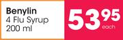 Benylin 4 Flu Syrup-200Ml