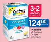 Centrum My Nutrients Omega 3 Minigels-60's Per Pack