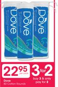 Dove 80 Cotton Rounds-Per Pack