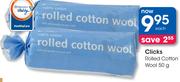 Clicks Rolled Cotton Wool-50G Each
