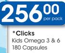 Clicks Kids Omega 3 & 6 180 Capsules-Per Pack