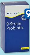 Clicks 9 Strain Probiotics 30 Capsules-Per Pack