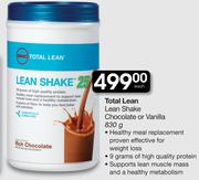 Total Lean Shake Chocolate Or Vanilla 830g