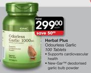 Herbal Plus Odourless Garlic 100 Tablets-Each