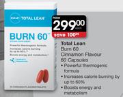 Total Lean Burn 60 Cinnamon Flavour 60 Capsules-Each