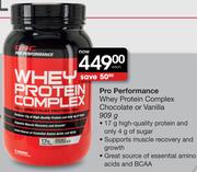 Pro Performance Whey Protein Complex Chocolate Or Vanilla 909g-Each