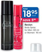 Revlon Body Spray For Men 120Ml Or Women 90Ml-Each