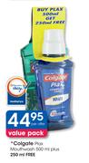 Colgate Plax Mouthwash 500ml Plus 250ml Free