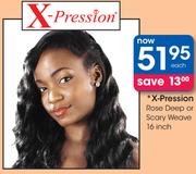 X-Pression Rose Deep Or Scary Weave-16 Inch Each