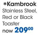 Kambrook Stainless Steel, Red Or Black Toaster