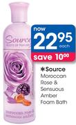 Source Moroccan Rose & Sensuous Amber Foam Bath-Each