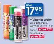 Vitamin Water Lip Balm,Triple Berry Or Revive Fruit Punch Lemonade-Each