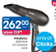 Babyliss 2000 Watt AC Hairdryer 6634E