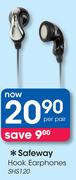 Safeway Hook Earphones SHS120-Per Kit