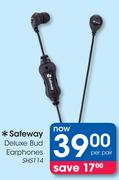Safeway Deluxe Bud Earphones SHS114-Per Pair