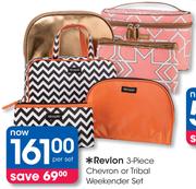 Revlon 3 Piece Chevron Or Tribal weekender Set-Per Set