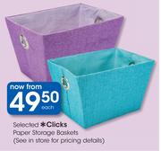 Selected Clicks Paper Storage Baskets-Each