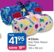 Clicks Kids' polar Fleece Throws-125x150cm Each