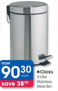 Clicks 3L stainless Steel Bin