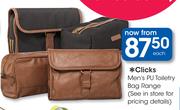 Clicks Men's PU Toiletry Bag Range-Each