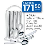 Clicks 16-Piece,19-Piece Or 24-Piece Cutlery Set-Per Set
