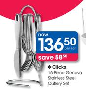 Clicks 16-Piece Genova Stainless Steel Cutlery Set-Per Set