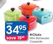 Clicks Mini Stoneware Casserole-Each