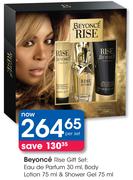Beyonce Rise Gift Set:EAU DE Parfum 30 ML, Body Lotion 75 ML & Shower Gel 75 ML-Per Set