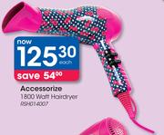 Accessorize 1800 Watt Hairdryer RSH014007