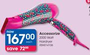 Accessorize 2000 Watt Hairdryer RSH014106