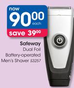 Safeway Dual Foil Battery Operated Men's Shaver S3257