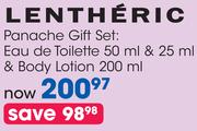 Lentheric Panache Gift Set: Eau De Toilette 50ml & 25ml & Body Lotion 200ml