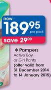 Pampers Active Boy Or Girl Pants